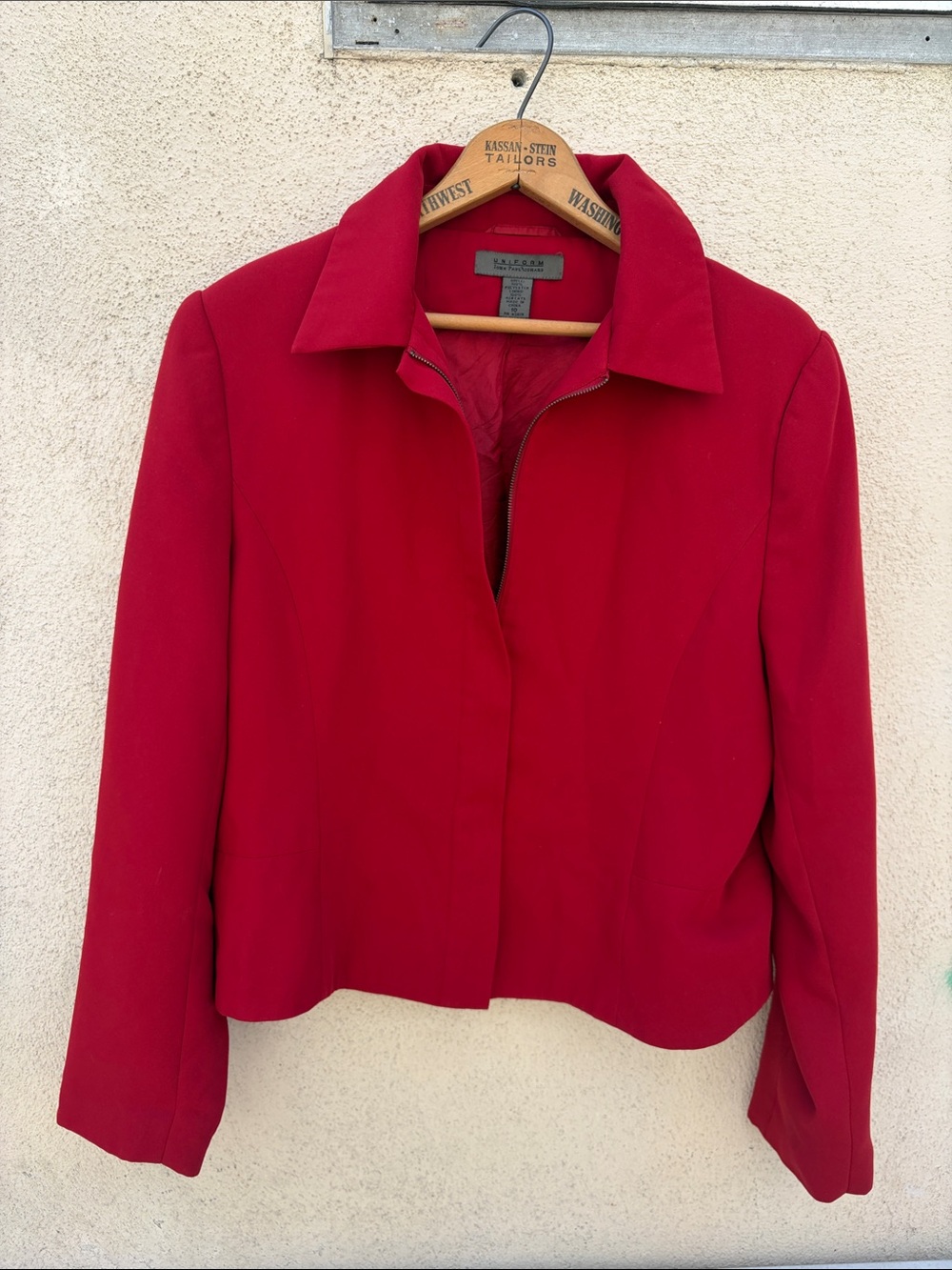 Y2K Red Cropped Collar Jacket